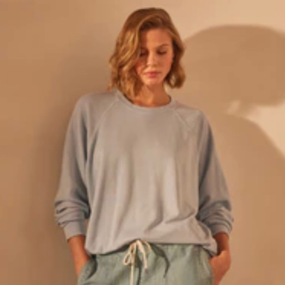 James Perse Vintage French French Terry Relaxed Sweatshirt - Open Sky Pigment